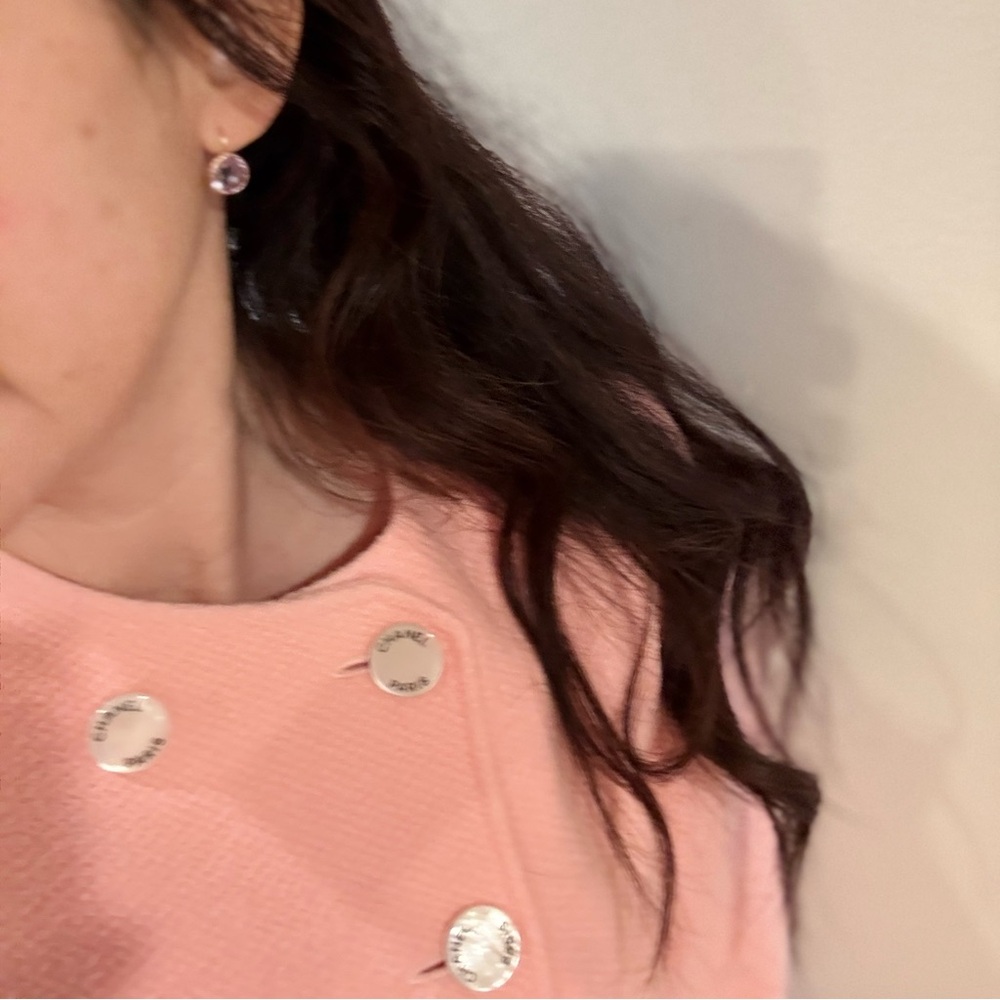 Chanel Vintage 1997P Pink Skirt Suit w 9 MOP logo buttons Sz FR 34 / US 0-2 - Picture 4 of 16